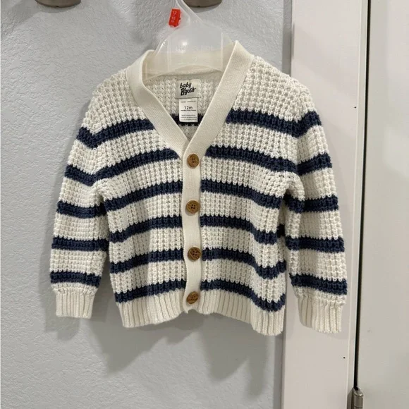 Classic Navy and White Striped Turtleneck Sweater - Picture 2 of 3